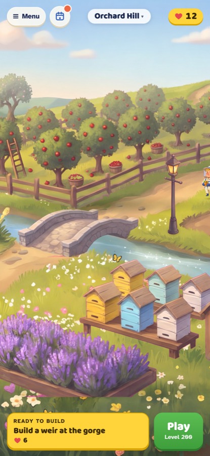 Orchard Hill with the apiary and the orchard