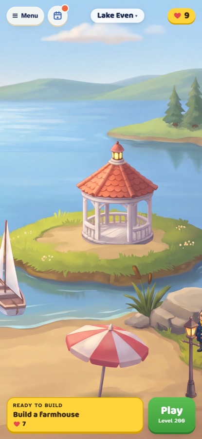 Lake Even with the pavilion on the island