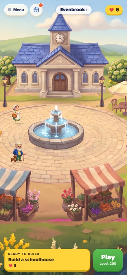 The rebuilt town square